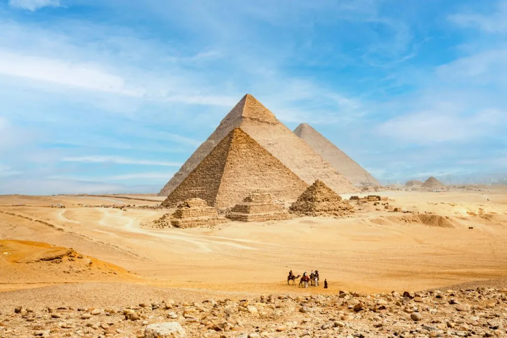 General view of pyramids from the Giza Plateau